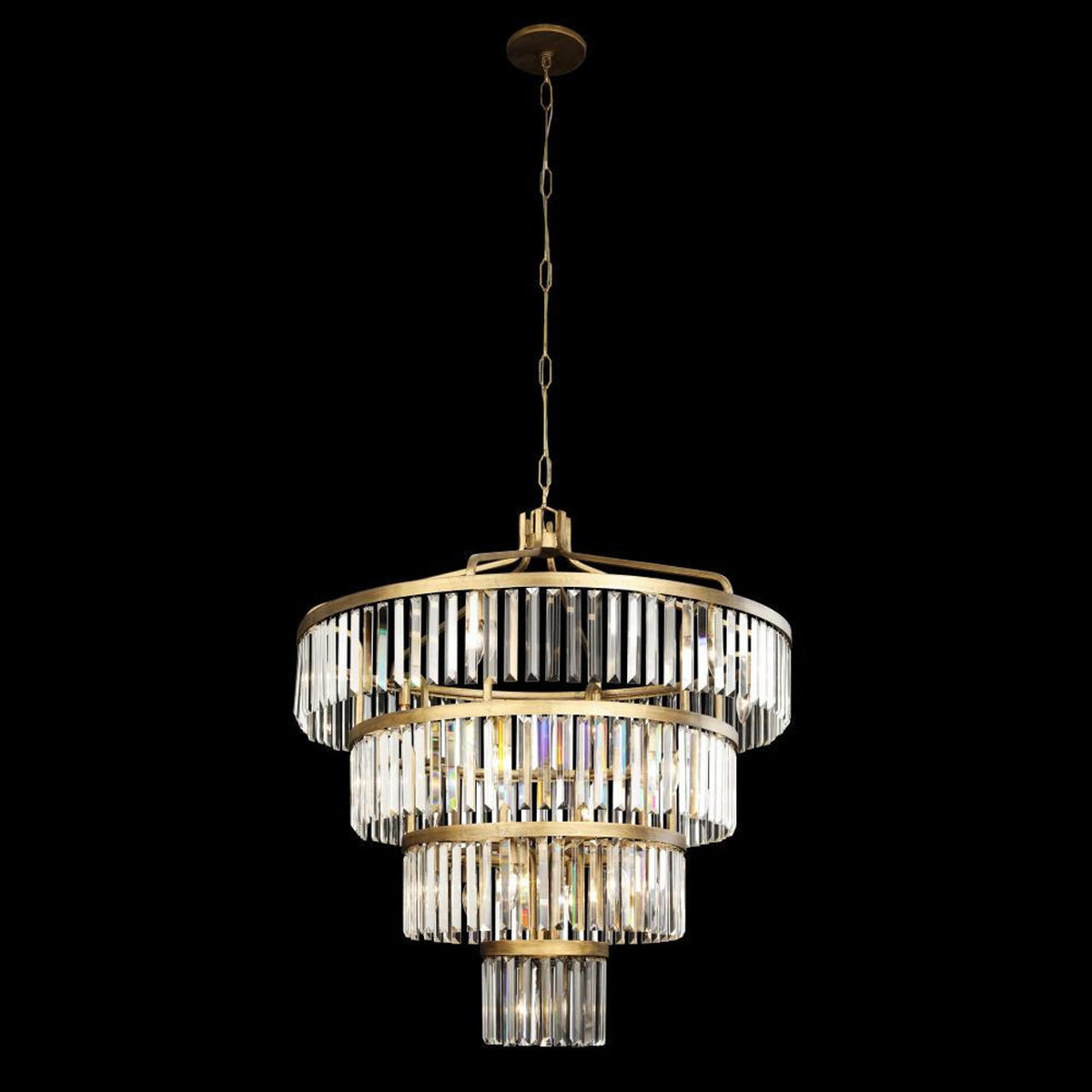 Social Club Four-Tier Chandelier - Gold