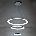 Adjustable LED 3-Ring Chandelier Modern 24" Hanging Ceiling Light