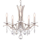 Vesca 20"H x 23"W 5-Light Crystal Chandelier in Antique Silver