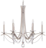 Vesca 29"H x 33"W 6-Light Crystal Chandelier in Antique Silver