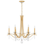 Vesca 29"H x 33"W 6-Light Crystal Chandelier in Heirloom Gold