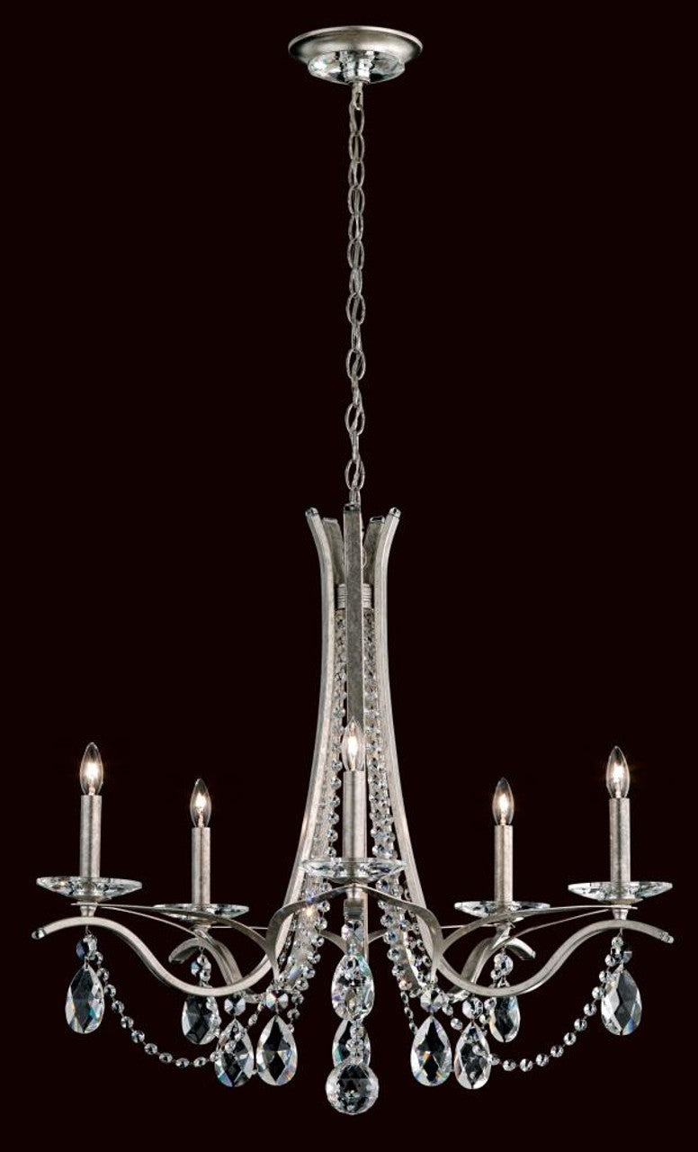 Vesca Chandelier, 5-Light, Antique Silver, Clear Heritage Crystal, 29"W (VA8335N-48H 1HPKM7)