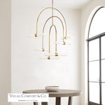 Calumn Chandelier, 6-Light, LED, Natural Brass, 47.9"H (700CLM6NB-LED930 70PDAY9)