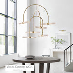 Calumn Chandelier, 6-Light, LED, Natural Brass, 47.9"H (700CLM6NB-LED930 70PDAY9)