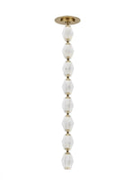 Jemyca Pendant, 7-Light, Aged Gold Brass, Smoked Glass with Circular Frosted Groove Shade, 21.13"H (C61607AGCL 3060MR4)