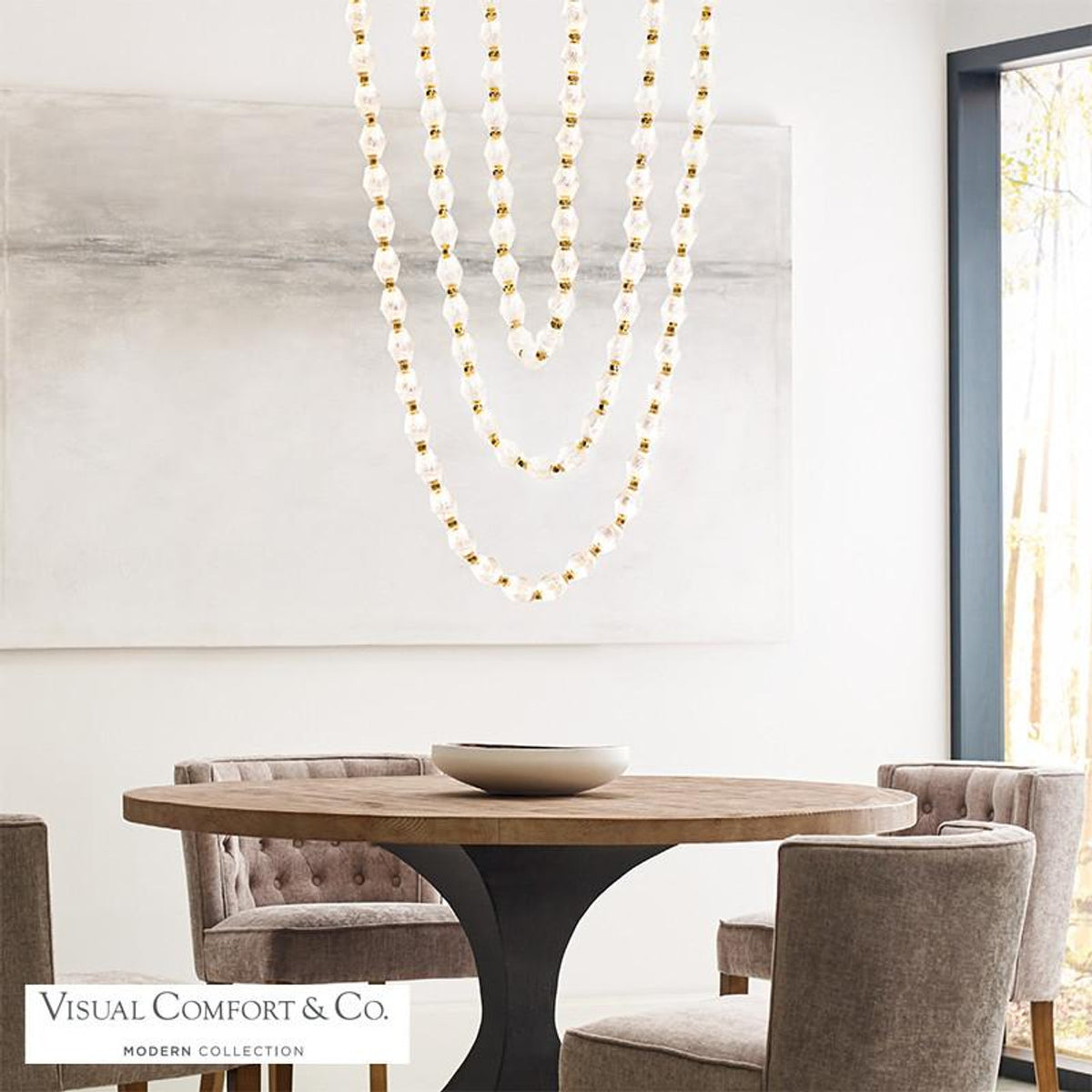 Collier Chandelier, 1-Light, LED, Natural Brass, 89.7"H (700CLR84NB-LED930R-277 70PGJEA)
