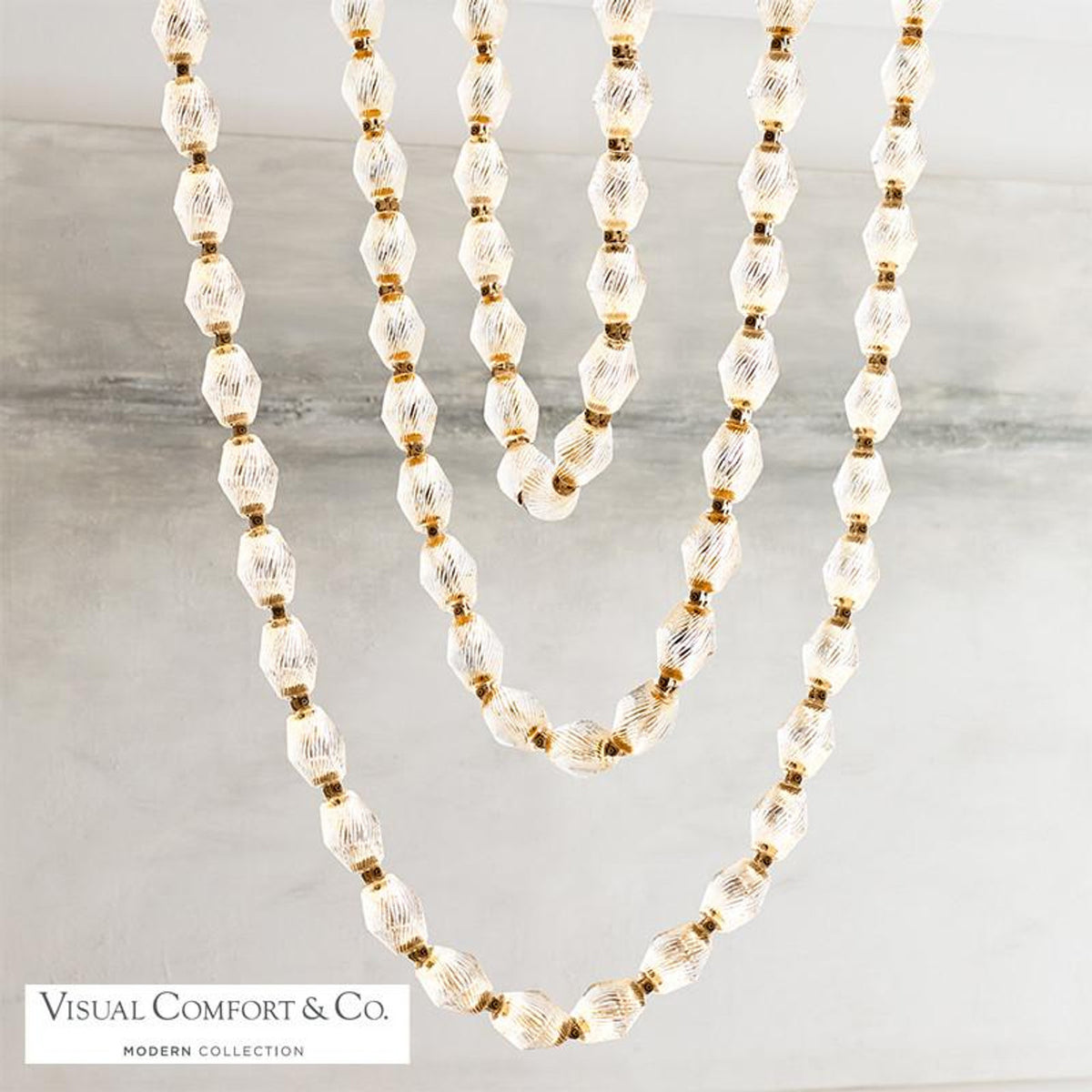 Collier Chandelier, LED, Natural Brass, 89.7"H (700CLR84NB-LED927R 70PGCMG)