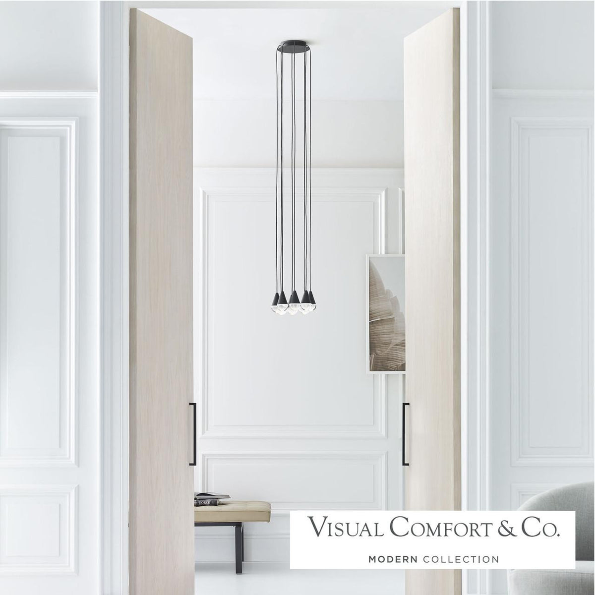 Cupola Chandelier, 8-Light, LED, Nightshade Black, 10.5"L (700TRSPCPA8RB-LED930 70PGDJ9)