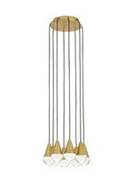 Cupola Light Chandelier, 8-Light, LED, Natural Brass, 10.5"L (700TRSPCPA8RNB-LED930 70PGDJA)