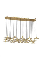 Eaves Ceiling Chandelier, 27-Light, LED, Natural Brass, 50"L (700TRSPEVS27TNB-LED930120 70PGDJJ)