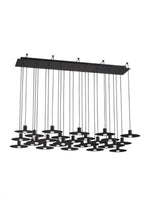 Eaves Ceiling Chandelier, 27-Light, LED, Nightshade Black, 50"L (700TRSPEVS27TB-LED930120 70PGDJG)