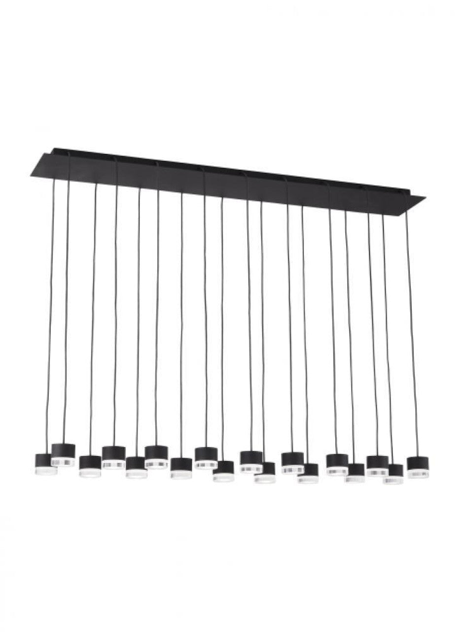Blok Small Chandelier, 9-Light, LED, Aged Brass, 96"L (700BLKS9R-LED930S 70PGHHH)