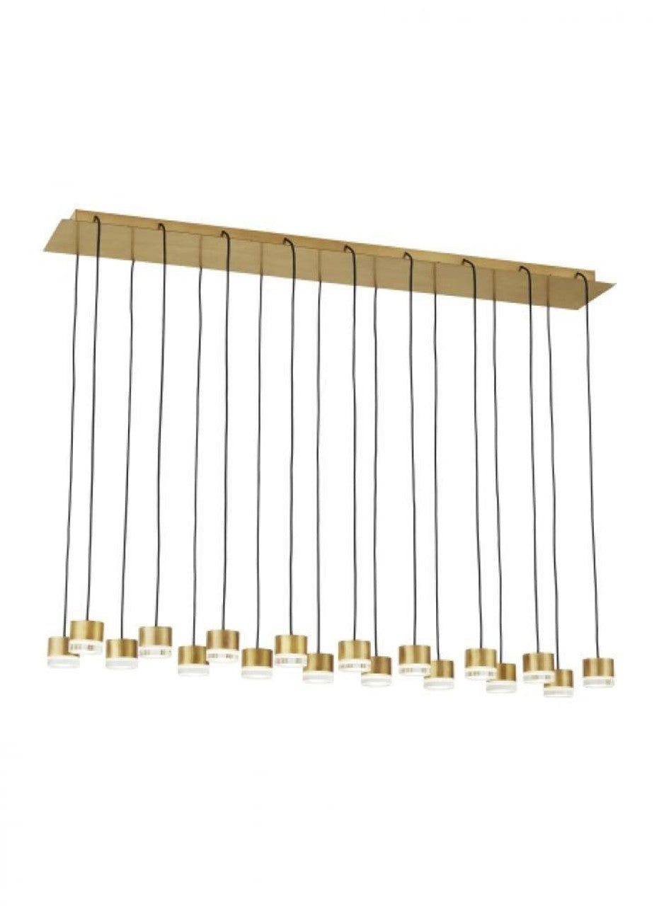 Gable Light Chandelier, 18-Light, LED, Natural Brass, 44.5"L (700TRSPGBL18TNB-LED930120 70PGDK3)