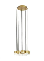 Gable Light Chandelier, 8-Light, LED, Natural Brass, 10.4"L (700TRSPGBL8RNB-LED930 70PGDKF)