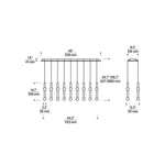 Guyed Ceiling Chandelier, 18-Light, LED, Nightshade Black, 44.2"L (700TRSPGYD18TB-LED930120 70PGDKG)