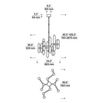 Langston Large Chandelier, 12-Light, LED, Plated Brass, 46.6"L (700LGSN46BR-LED927 70PGJEG)