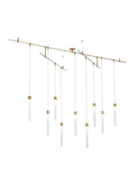 Mini Linger Chandelier, 9-Light, LED, Natural Brass, 96"L (700LNG9NB-LED930R 70PGJEM)