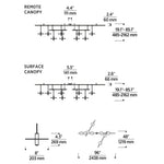 Mini Ponte Chandelier, 9-Light, LED, Natural Brass, 96"L (700PNT9NB-LED930R 70PGJEP)