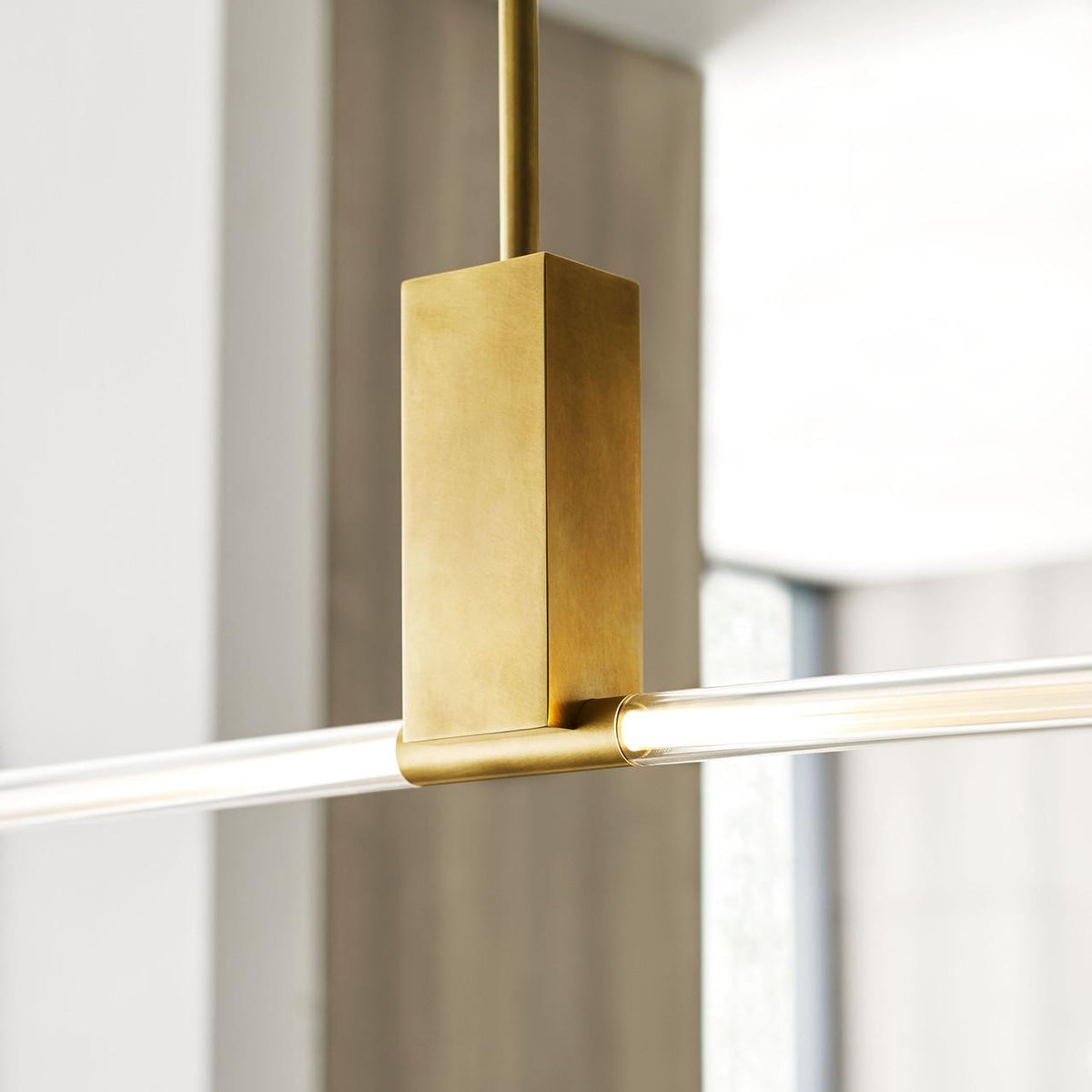 Phobos Large Linear Chandelier, 1-Light, LED, Natural Brass, 66"L (700LSPHB68NB-LED927 70PGEJ7)