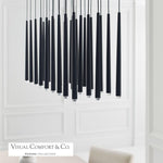 Pylon Ceiling Chandelier, 27-Light, LED, Nightshade Black, 43.2"L (700TRSPPYL27TB-LED930120 70PGDL5)