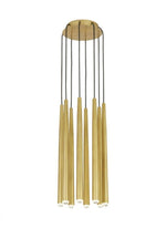 Pylon Ceiling Chandelier, 8-Light, LED, Natural Brass, 18.6"H (700TRSPPYL8RNB-LED930 70PGDLF)
