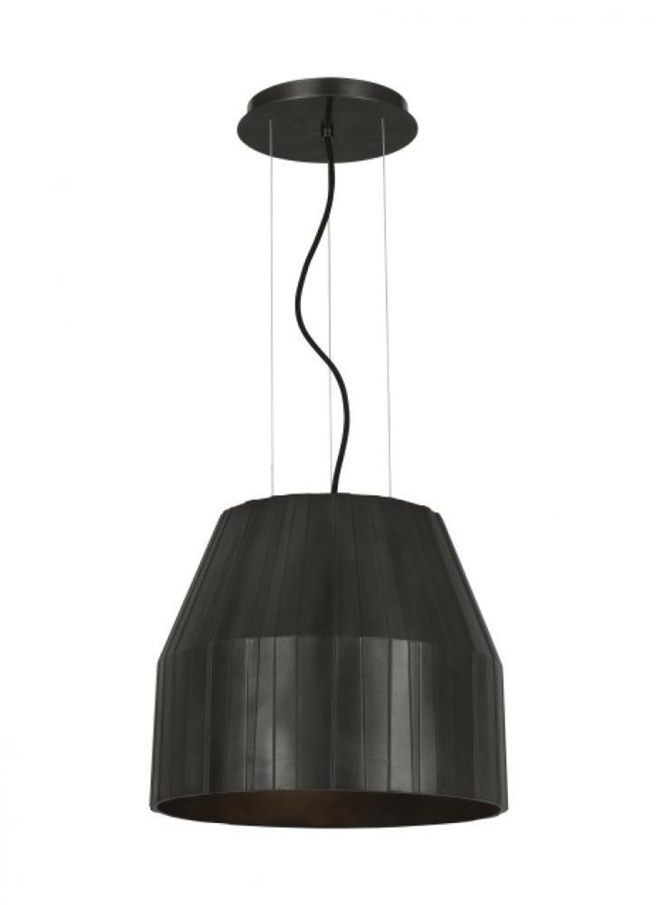 The Bling X-Large 1-Light Damp Rated Integrated Dimmable LED Ceiling Pendant in Plated Dark Bronze, Visual Comfort & Co. Modern Collection CDPD17827PZ 70PKF89