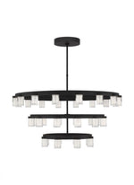 The Esfera Three Tier X-Large 36-Light Damp Rated Integrated Dimmable LED Ceiling Chandelier in Natu, Visual Comfort & Co. Modern Collection KWCH19627NB 70PKG5D