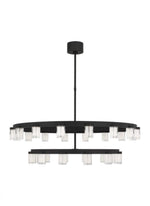 The Esfera Two Tier X-Large 28-Light Damp Rated Integrated Dimmable LED Ceiling Chandelier in Nights, Visual Comfort & Co. Modern Collection KWCH19727B 70PKG5G