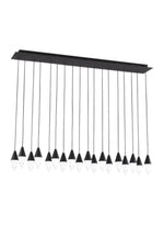 Turret Ceiling Chandelier, 18-Light, LED, Nightshade Black, 44.5"L (700TRSPTRT18TB-LED930277 70PGDLH)