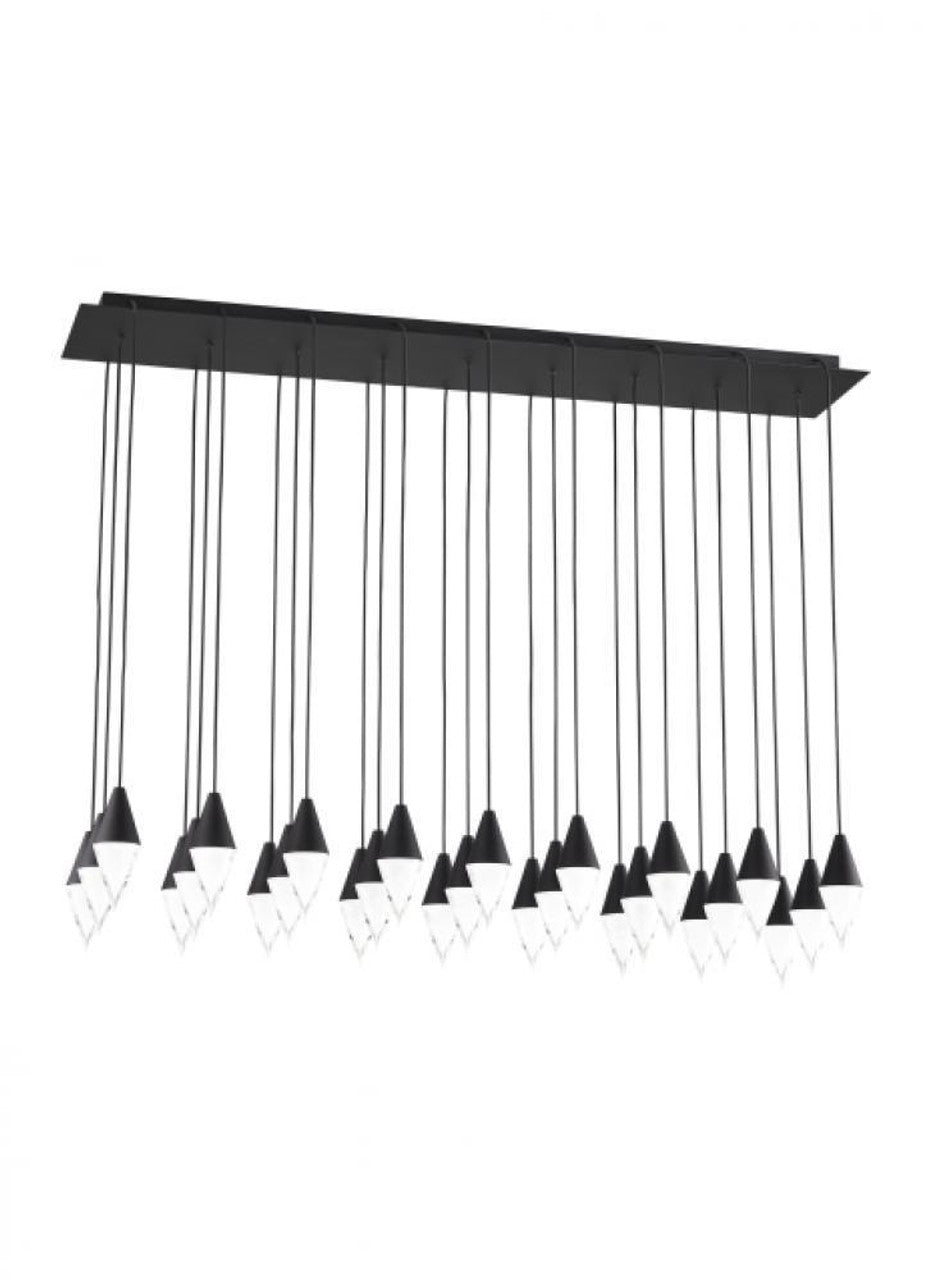 Turret Ceiling Chandelier, 27-Light, LED, Nightshade Black, 44.5"L (700TRSPTRT27TB-LED930120 70PGDLL)