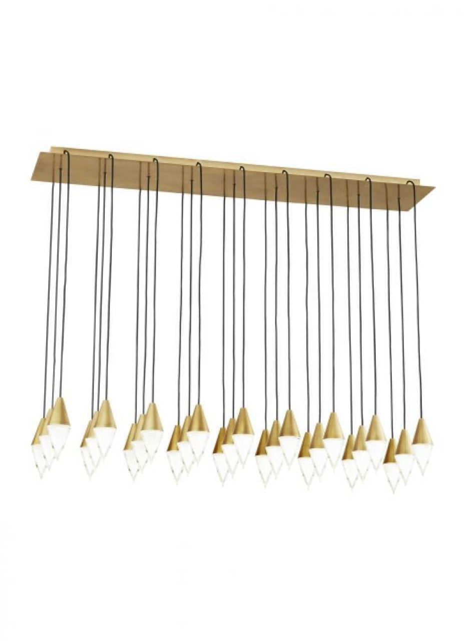 Turret Chandelier, 27-Light, LED, Natural Brass, 44.5"L (700TRSPTRT27TNB-LED930120 70PGDLN)