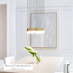 Turret Light Chandelier, 18-Light, LED, Natural Brass, 44.5"L (700TRSPTRT18TNB-LED930120 70PGDLJ)