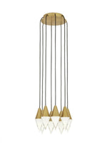 Turret Light Chandelier, 8-Light, LED, Natural Brass, 10.3"W (700TRSPTRT8RNB-LED930 70PGEH0)