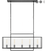 Esfera Large Linear Chandelier, 6-Light, LED, Natural Brass, 60"L (700LSESF60NB-LED927 70PGEJ1)