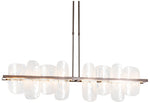 Vitre Large Linear LED Pendant - Bronze Finish - White Glass - Long Height