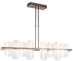 Vitre Large Linear LED Pendant - Bronze - White Glass - Standard Height