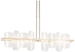 Vitre Large Linear LED Pendant - Gold Finish - White Glass - Short Height
