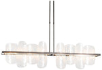 Vitre Large Linear LED Pendant - Iron Finsih - White Glass - Long Height