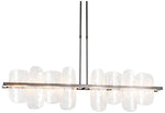 Vitre Large Linear LED Pendant - Smoke Finish - White Glass - Short Height