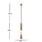 Cylindrical Linear Metal Acrylic Industrial Foyer Pendant Light Ceiling Light