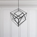 WAC Atlas 41 3/4"W Black 3-Light LED Geometric Chandelier