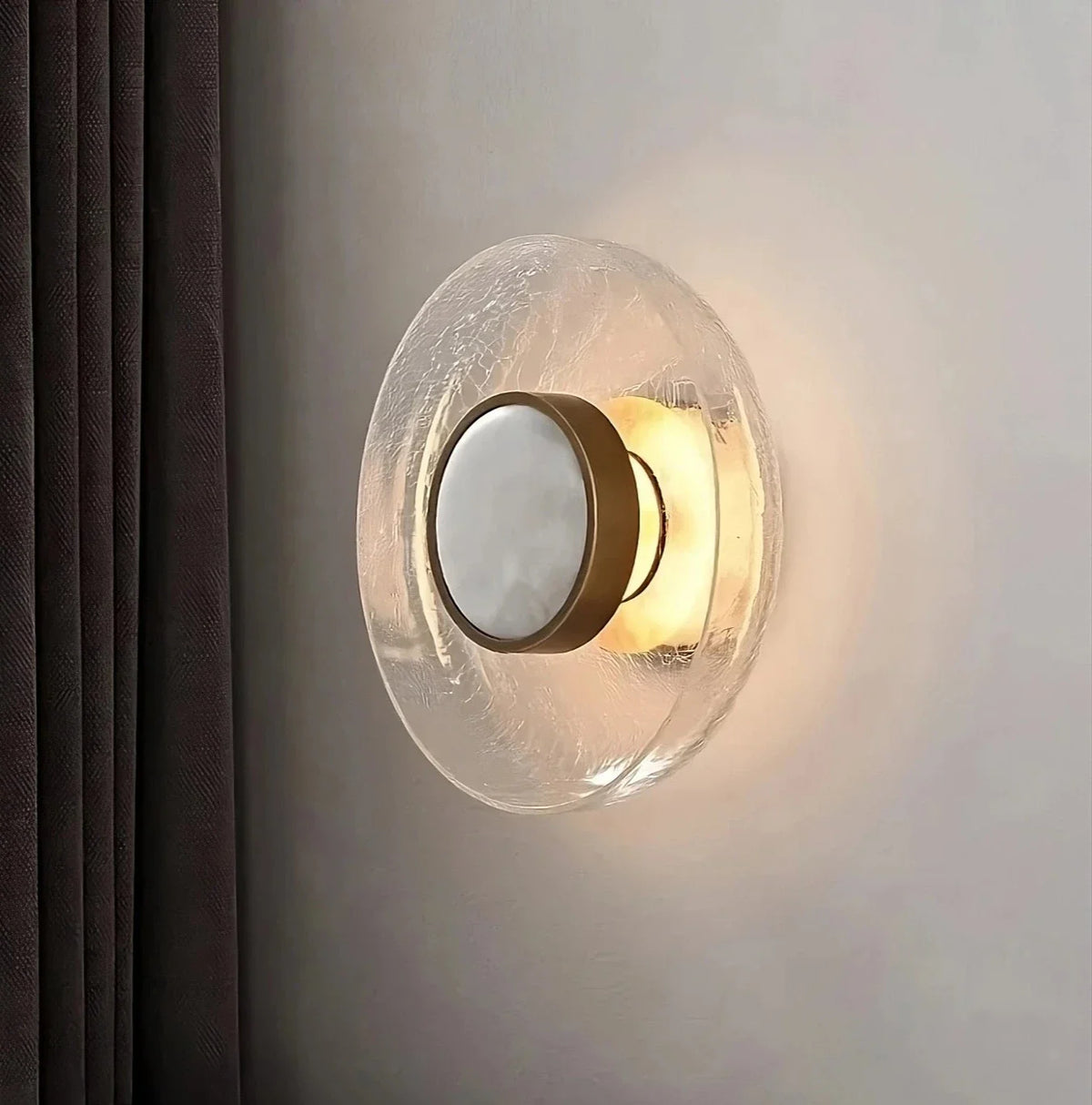 Art Deco Cracked Glass Wall Sconce