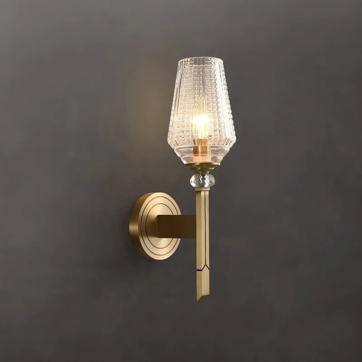 Palermo Copper & Glass Contemporary Wall Sconce