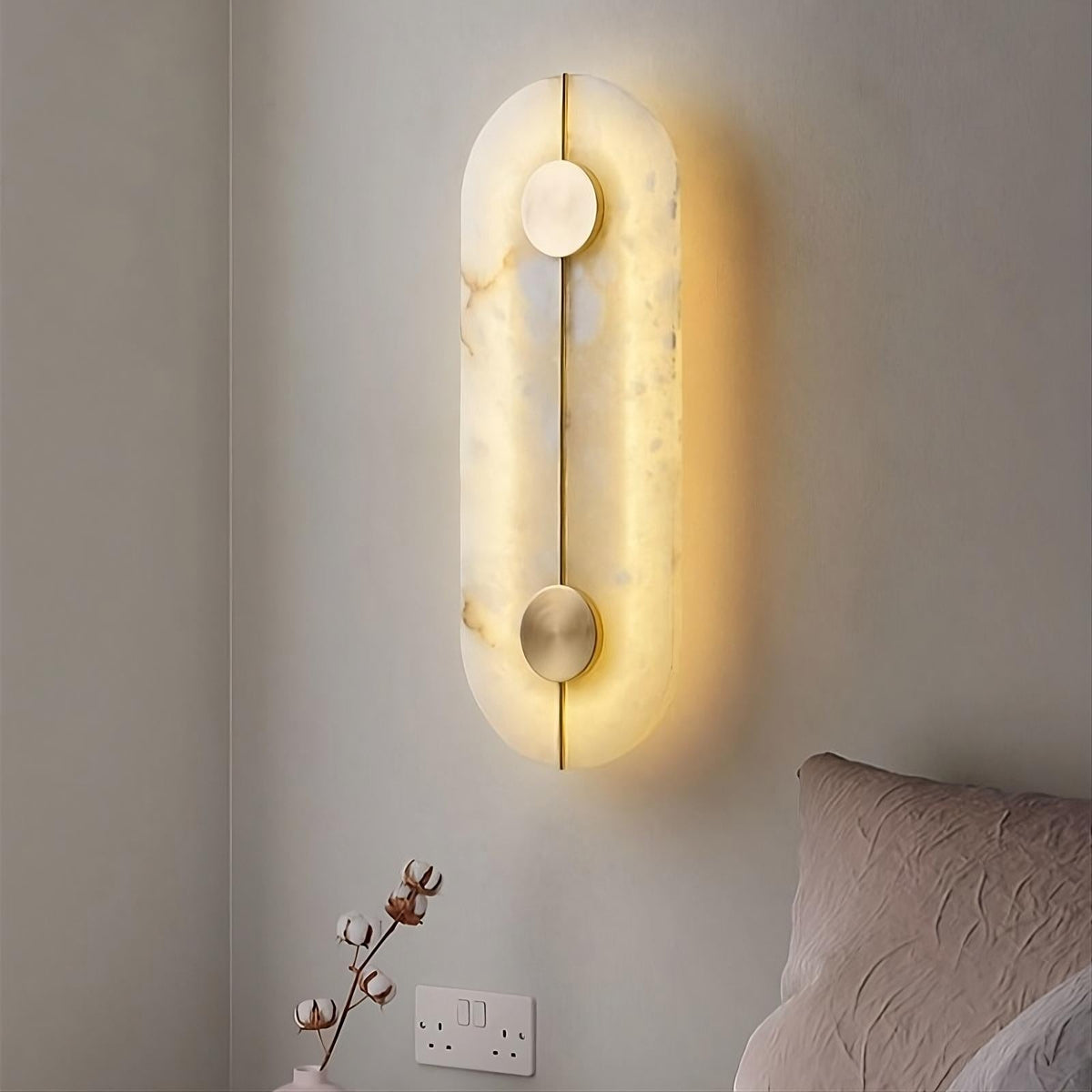 Moonshade Natural Marble & Brass Wall Sconce