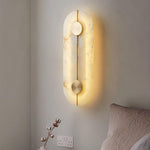 Moonshade Natural Marble & Brass Wall Sconce