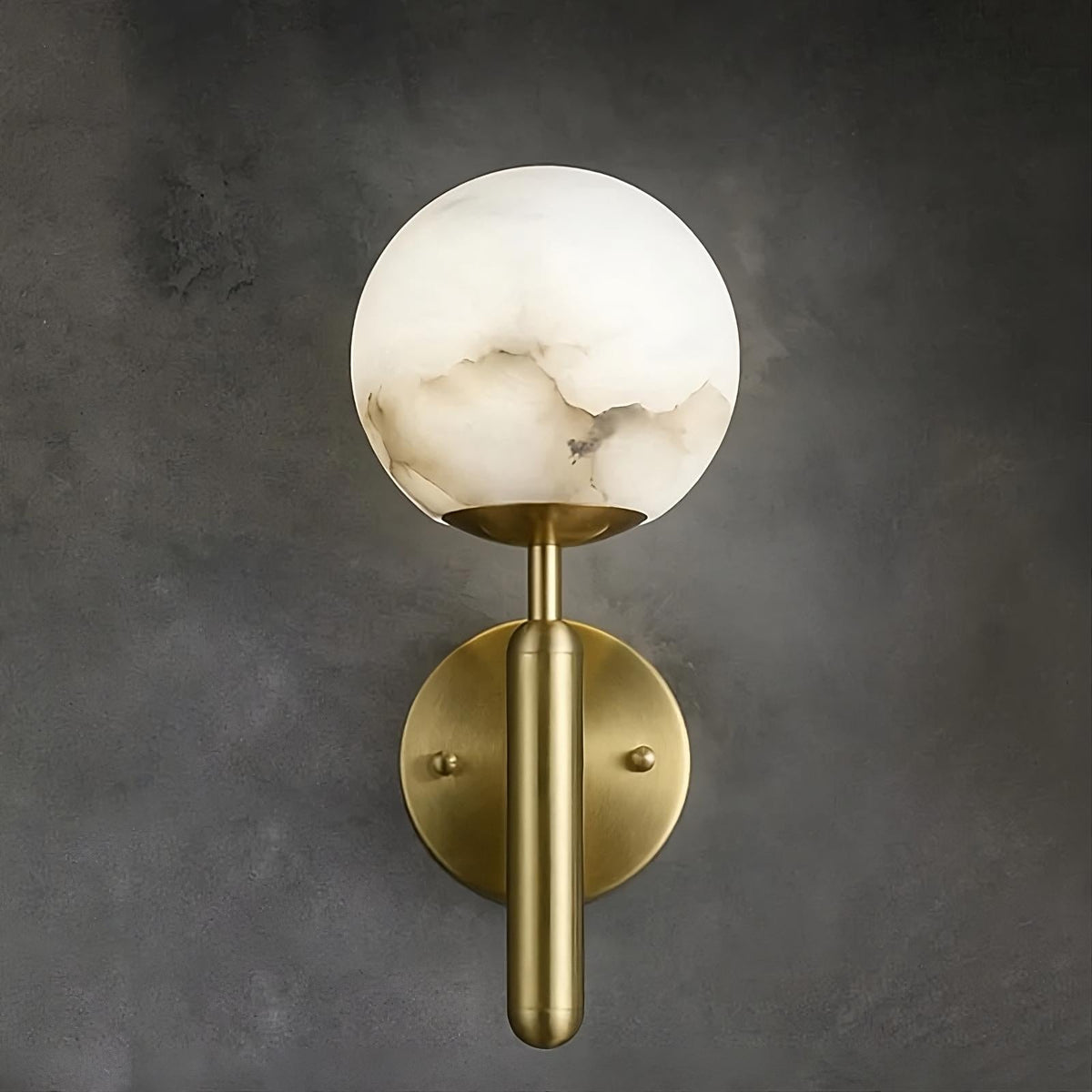 Natural Marble Sphere Wall Sconce