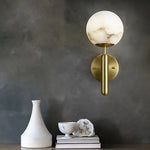 Natural Marble Sphere Wall Sconce