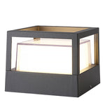 Square Double Layer Shade Outdoor Pier Mount Light Post Lamp