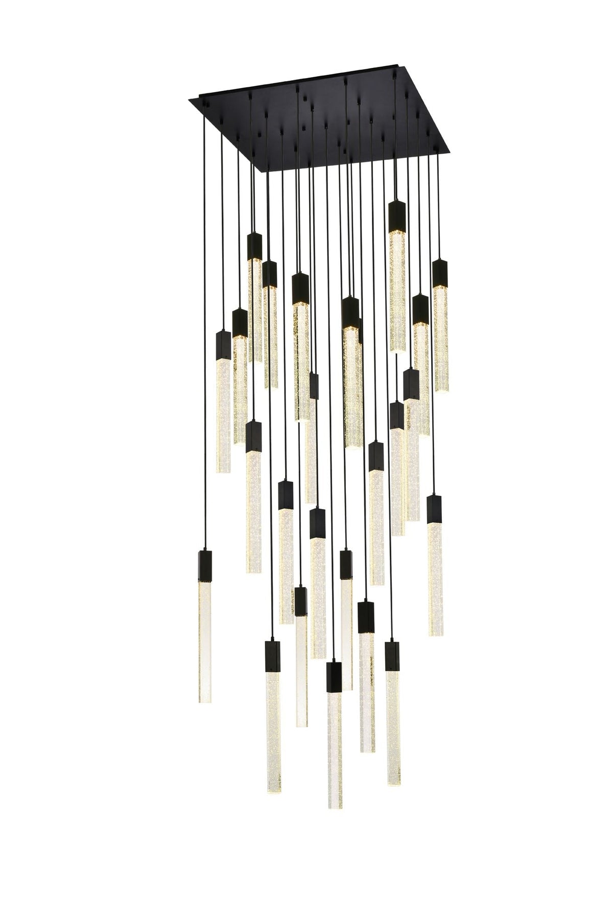 Weston 36" Wide Black and Crystal 25-Light LED Pendant