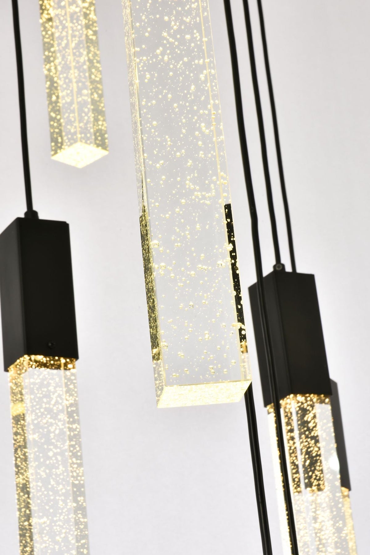 Weston 36" Wide Black and Crystal 25-Light LED Pendant